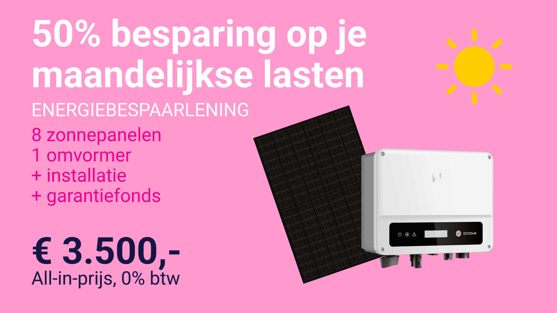 aanbieding 50 procent besparing op je maandelijkse lasten
